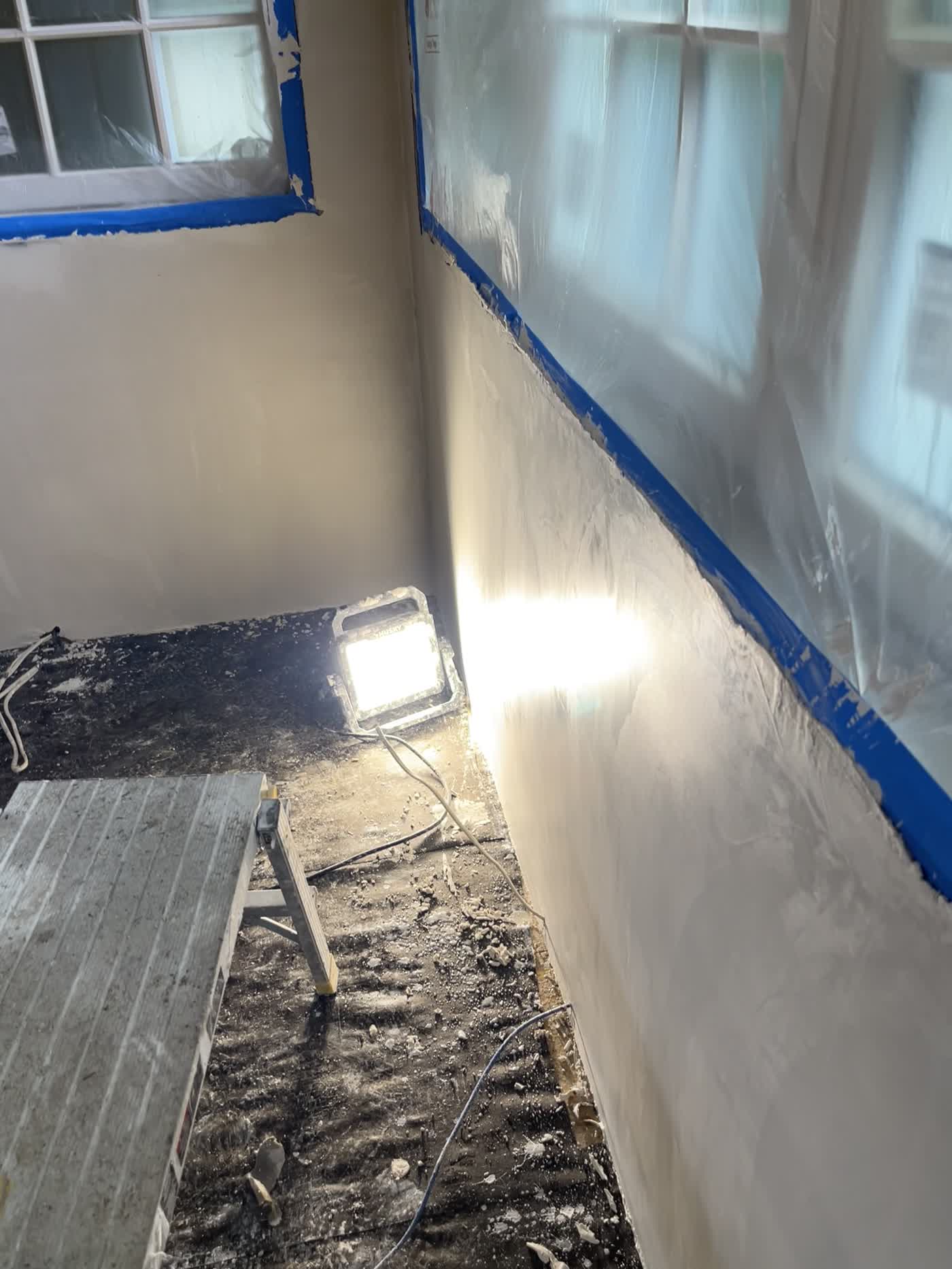 Close detail of a smooth plaster finish